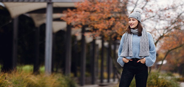 Dámský set - čepice a šála Sheron Set Grey