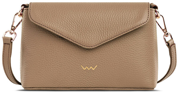 Dámska kožená crossbody kabelka Leyra Grace Taupe