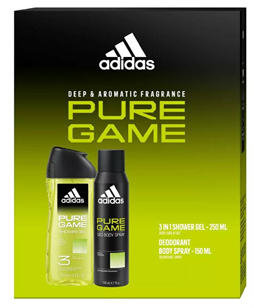 SLEVA - Pure Game - deodorant ve spreji 150 ml + sprchový gel 250 ml - poškozená krabička