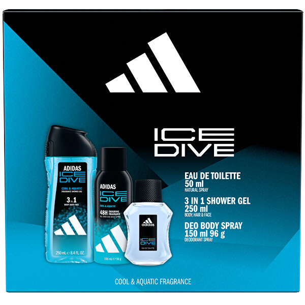 2. JAKOST -  Ice Dive - toaletní voda s rozprašovačem 50 ml + sprchový gel 250 ml + deodorant ve spreji 150 ml