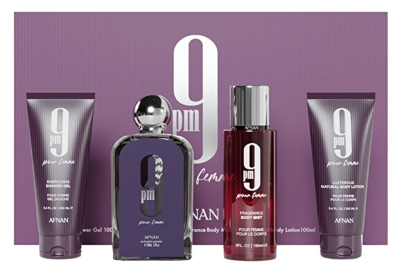 9PM Pour Femme - EDP 100 ml + sprchový gel 100 ml + tělový závoj 150 ml + tělové mléko 100 ml