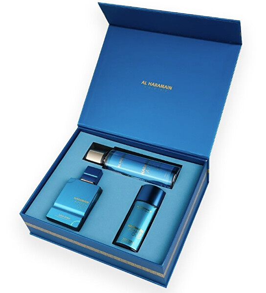 Amber Oud Aqua Dubai - parfémovaný extrakt 75 ml + parfémovaný extrakt 30 ml + tělový závoj 250 ml