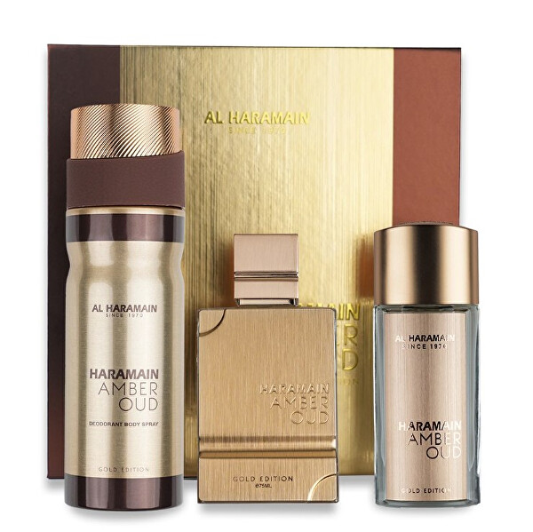 Amber Oud Gold Edition Extreme - parfémovaný extrakt 75 ml + parfémovaný extrakt 30 ml + tělový závoj 250 ml