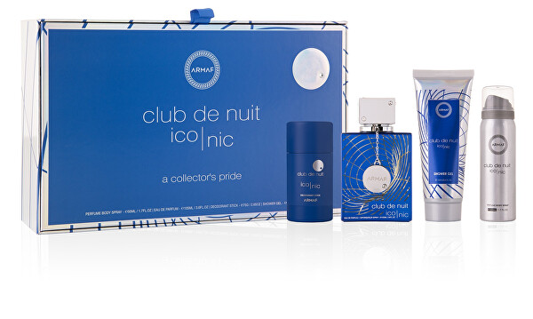 Club De Nuit Blue Iconic - EDP 105 ml + tuhý deodorant 75 g + deodorant ve spreji 50 ml + sprchový gel 100 ml
