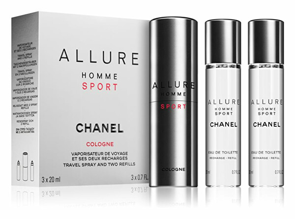 Allure Homme Sport Cologne - EDC 20 ml (flacon cu reumplere) + rezervă 2 x 20 ml