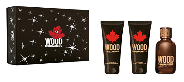 Wood For Him - EDT 100 ml + Duschgel 100 ml + Aftershave-Balsam 100 ml