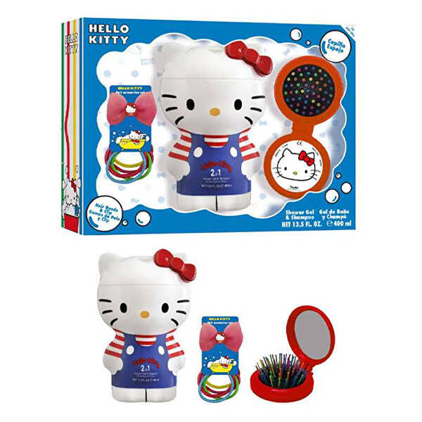 Hello Kitty - sprchový gel a šampon 2v1 400 ml + vlasové doplňky