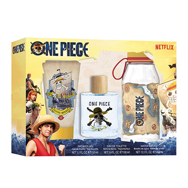 One Piece - EDT 100 ml + gel de duș 150 ml + sticlă pentru apă