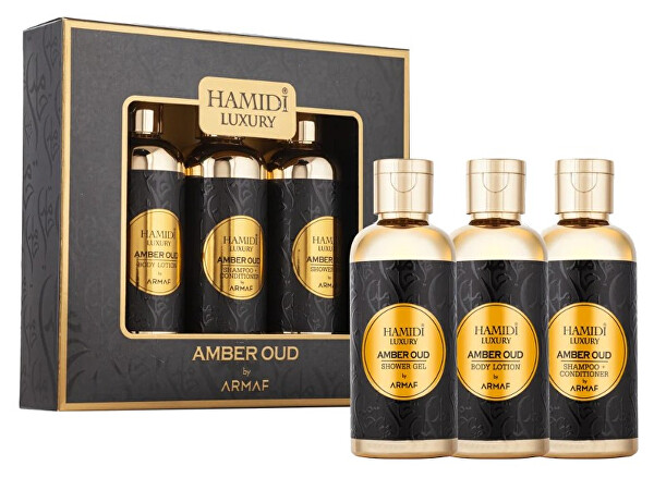 Luxury Amber Oud - gel doccia 95 ml + lozione corpo 95 ml + shampoo e balsamo (2 in 1) 95 ml