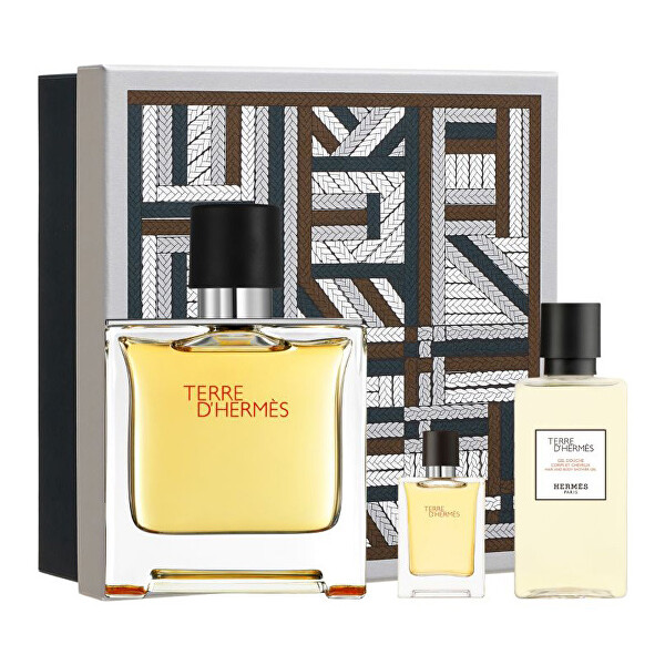 Terre D' Hermes - parfüm 75 ml + tusfürdő 40 ml + parfüm 5 ml