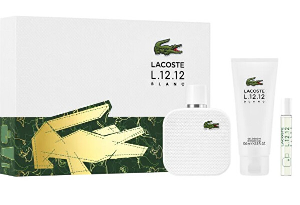 Eau De Lacoste L.12.12 Blanc - EDT 100 ml + sprchový gel 100 ml + EDT 7,5 ml