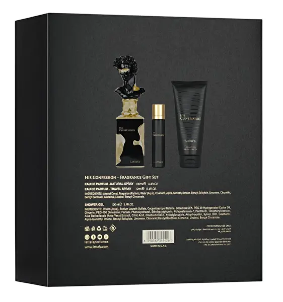 His Confession - EDP 100 ml + sprchový gel 100 ml + EDP 12 ml