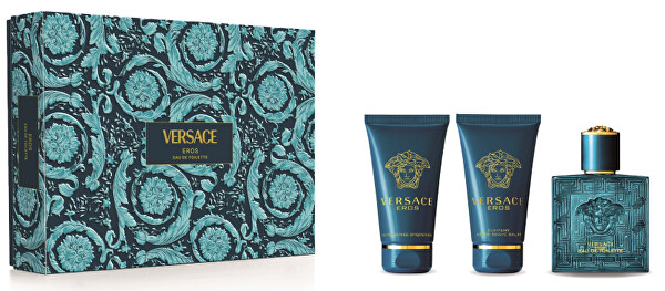 Eros - toaletní voda s rozprašovačem 50 ml + sprchový gel 50 ml + balzám po holení 50 ml