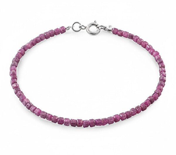 Korálkový náramek z rubínu AJKNR014
