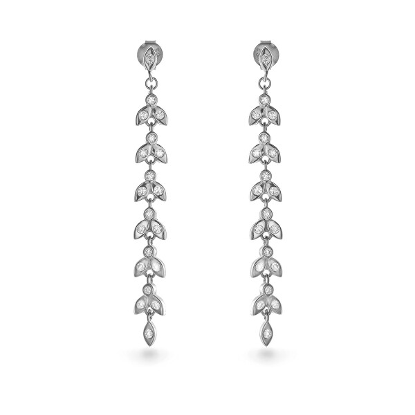 Orecchini lunghi in argento con zirconi cubici AJNS0056