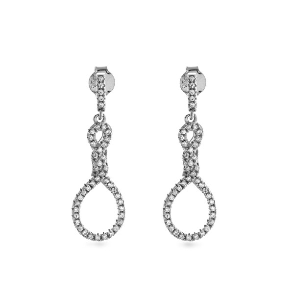 Orecchini scintillanti in argento con zirconi cubici AJNS0015