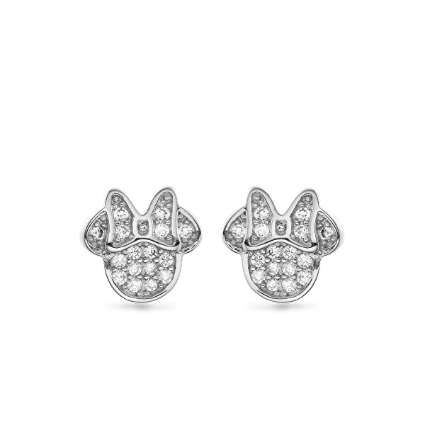 Orecchini in argento Minnie Mouse con zirconi cubici AJNS0039