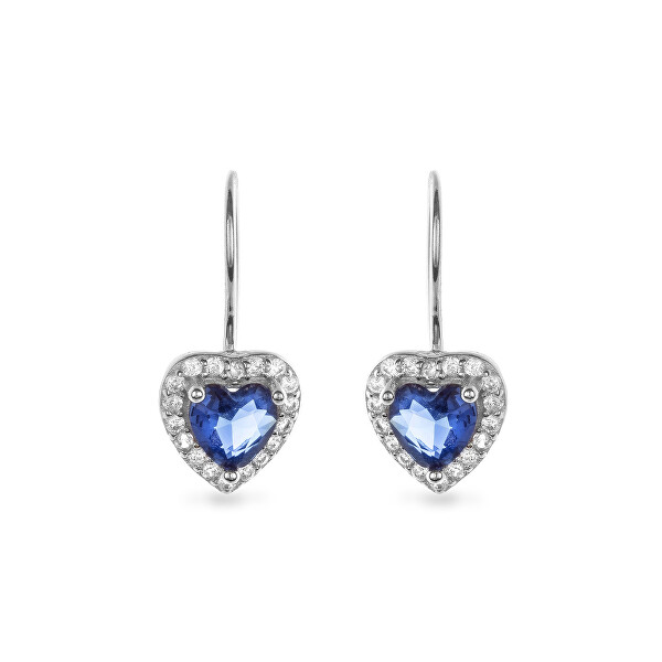 Orecchini pendenti in argento Cuore con zirconi AJNS0049