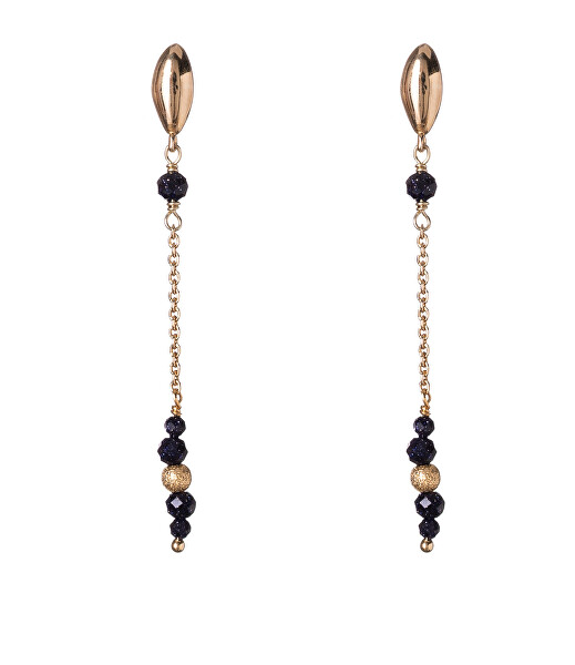 Pozlacené řetízkové náušnice se syntetickým pískovcem AL5249.01.000