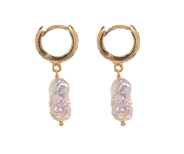 Elegantní pozlacené náušnice s barokní perlou AL4683.01.000