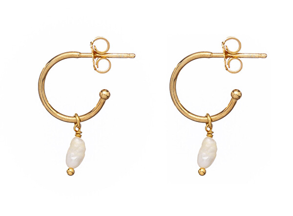 Elegantní pozlacené náušnice s pravou perlou AL1662.01.000