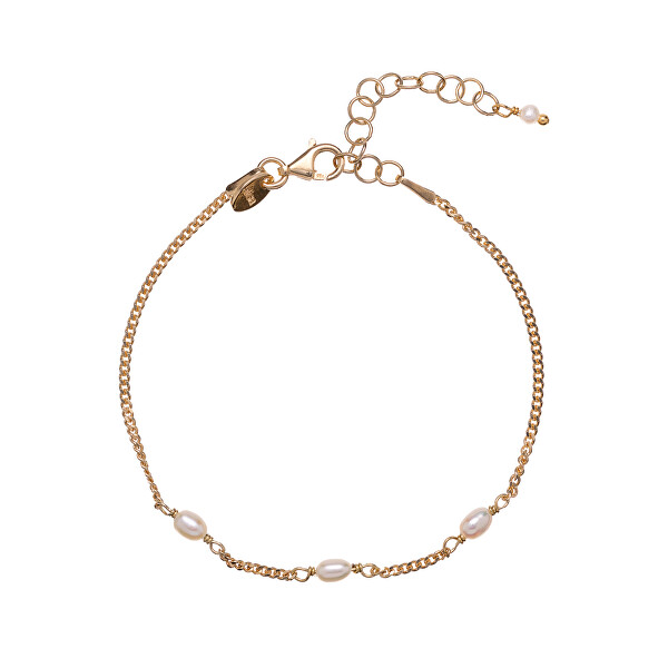 Elegantes vergoldetes Armband mit echten Perlen AL3857-Oro