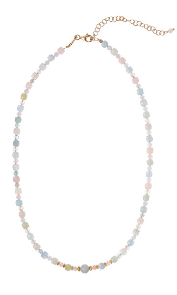 Collana giocosa con perle di morganite AL3768-Oro