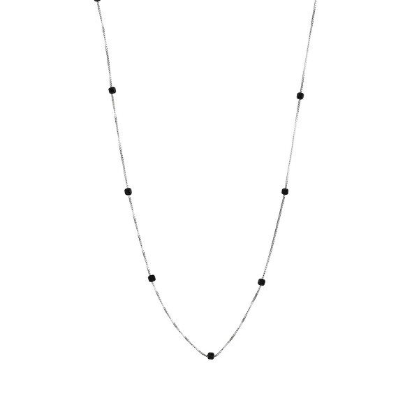 Collana delicata in argento con spinello nero AL4081-Argento-Spinello