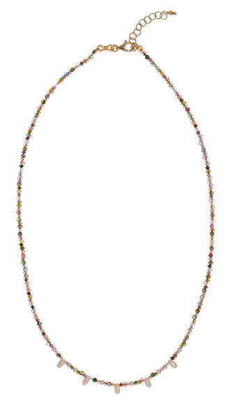 Korálkový náhrdelník s turmalínem a perlami AL4656.01.000