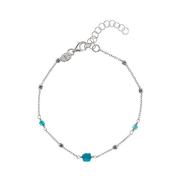 Bracciale in argento con perline di apatite AL4099-Argento-Apatite