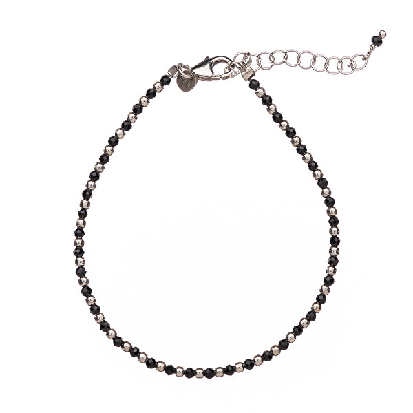 Bracciale con perline di spinello nero AL1235-Argento-Spinello