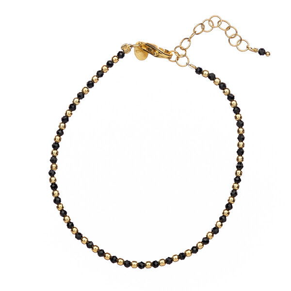 Bracciale con perle di spinello nero AL1235-Oro-Spinello