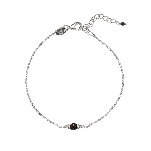 Bracciale minimal in argento con spinello nero AL4897-Argento-Spinello