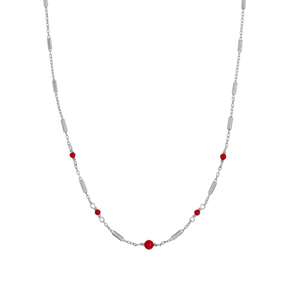 Něžný stříbrný náhrdelník s červeným korálem AL3243-Argento-Corallo