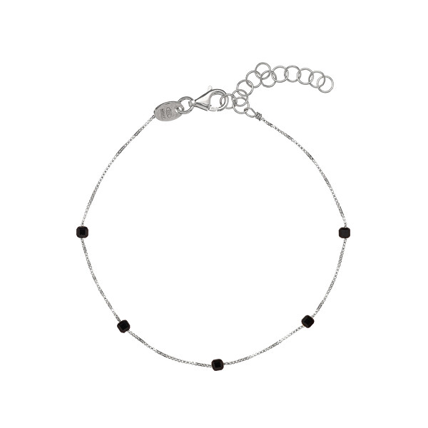 Delicato bracciale in argento con spinello nero AL4082-Argento-Spinello