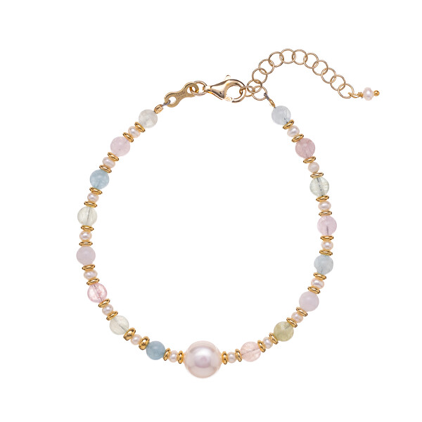 Incantevole bracciale con perle e morganite AL3817-Oro