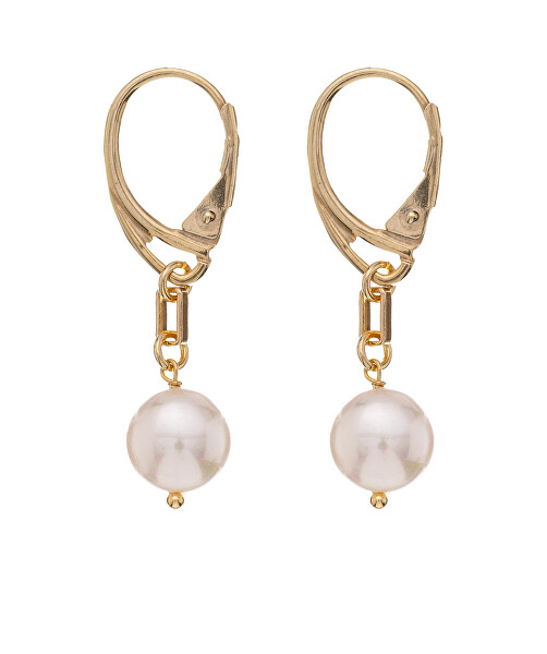 Pozlacené visací náušnice s pravou perlou AL2484.01.000