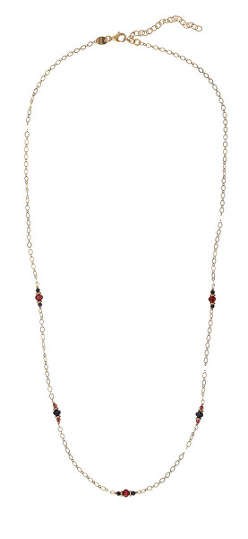 Pozlacený dámský náhrdelník s granáty a safíry AL5230.01.000