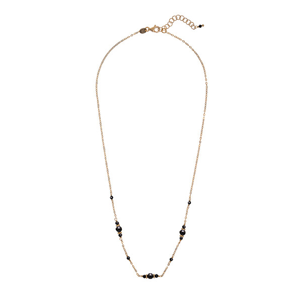 Collana placcata oro con spinello nero AL4266-Oro-Spinello