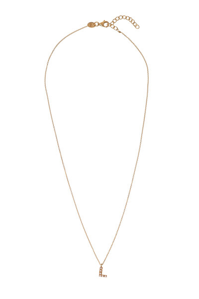 Pozlacený náhrdelník se Swarovski perličkami "L" AL4258.01.912