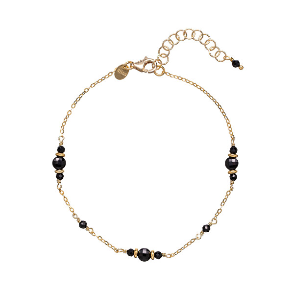 Bracciale placcato in oro con spinello nero AL4268-Oro-Spinello