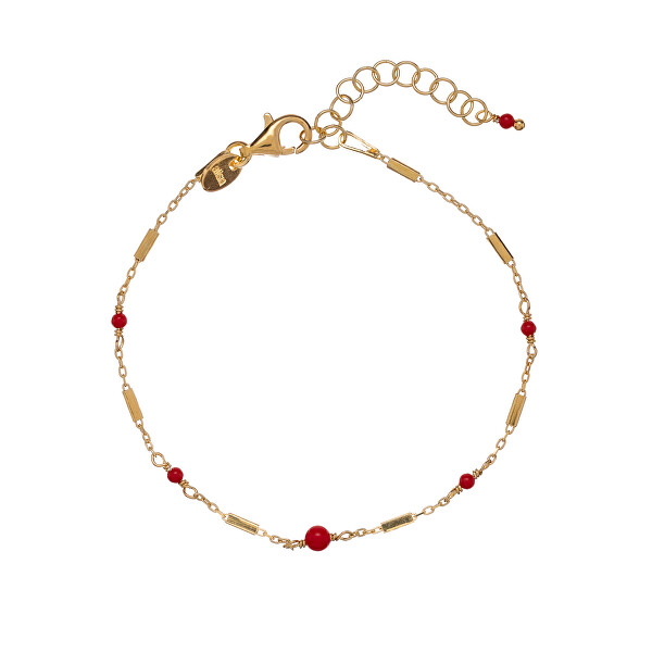 Vergoldetes Armband mit roter Koralle AL3246-Oro-Corallo