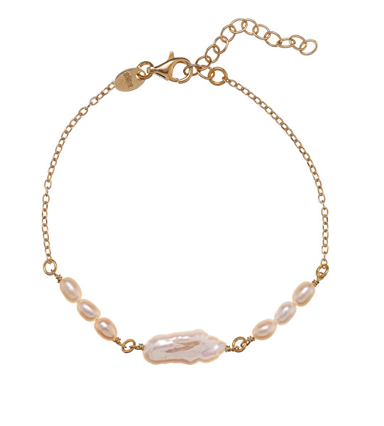 Půvabný pozlacený náramek s pravými perlami AL5111.01.000