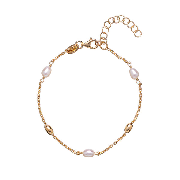 Incantevole bracciale placcato oro con perle di fiume AL4135-Oro