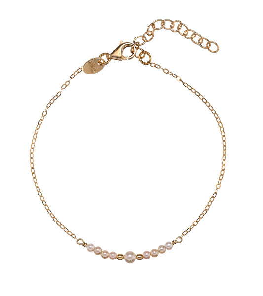 Slušivý pozlacený náramek se syntetickými perlami AL5163.01.000