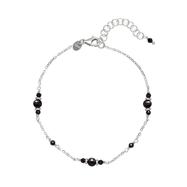 Bracciale in argento con spinello nero AL4268-Argento-Spinello