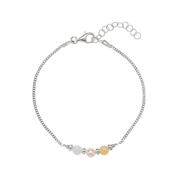 Delicato bracciale in argento con perla e morganite AL3819-Argento