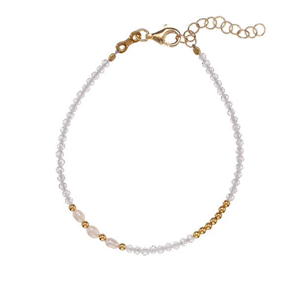 Třpytivý náramek se zirkony a perlami AL4813.01.000