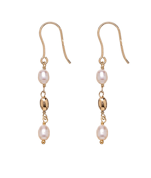 Visací pozlacené náušnice s pravými perlami AL4138.01.000