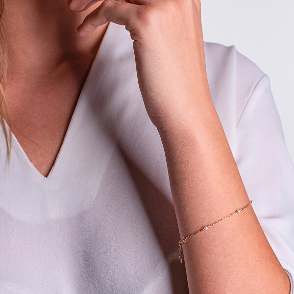 Dámský pozlacený náramek s pravými perlami AL4420.01.000